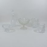 A cut glass pedestal bowl, 19cm tall, to