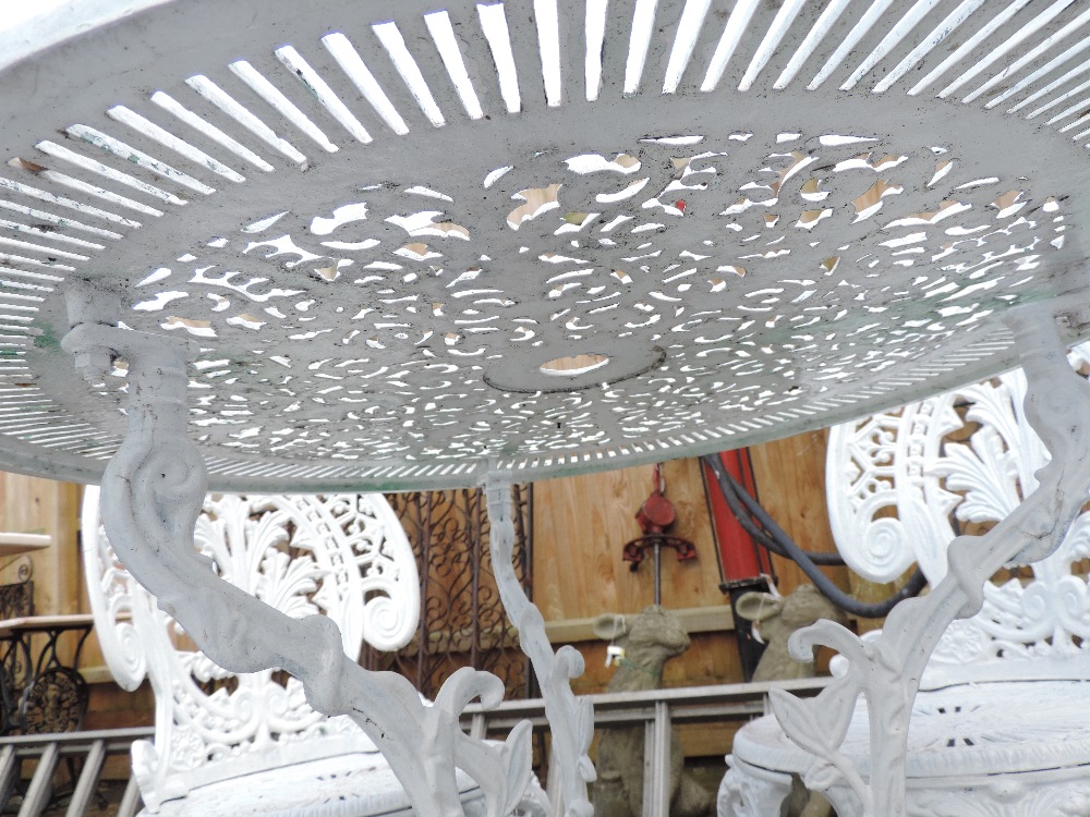 A white painted aluminium garden table, - Image 4 of 6