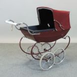 A 1950's Silver Cross red doll's pram, 1