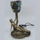 A Tiffany style figural table lamp, 39cm