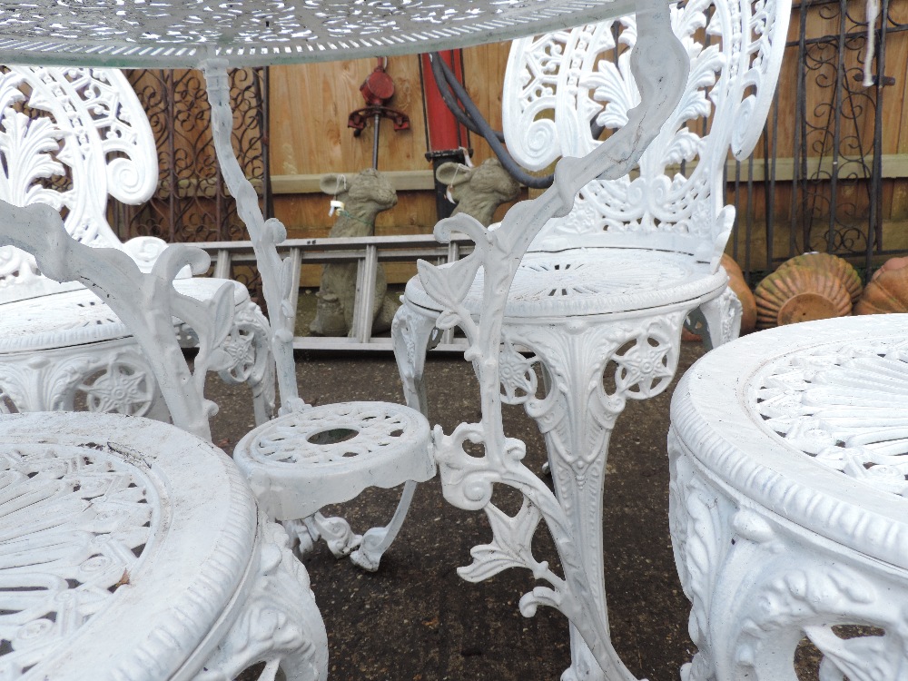 A white painted aluminium garden table, - Image 5 of 6