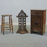 A mahogany pot cupboard, 44cm tall, toge