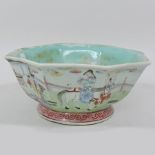 A 19th century Chinese bowl, of octagona