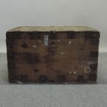 A pine and iron bound trunk, 97cm