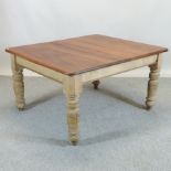 A late Victorian pine dining table, 126
