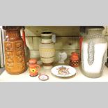 A collection of German pottery and lava