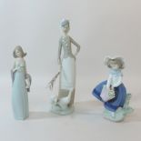 A Lladro figure of a girl with goose, to
