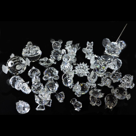 A collection of Swarovski crystal models