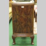 A 1930's walnut pot cupboard, 38cm, toge