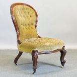 A Victorian mahogany and gold upholstere