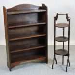 A 1920's open bookcase, 77cm, together w