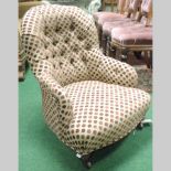 A Victorian brown upholstered child's bu