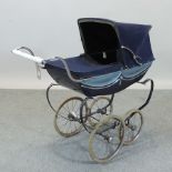 A 1950's Silver Cross blue doll's pram