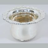 A silver plated bottle coaster, 14cm tal