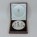 An Asprey silver plated pin tray, with i