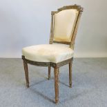 A Louis XVI style gilt wood chair