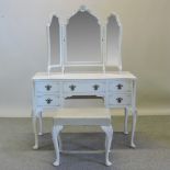 A French style white painted dressing ta