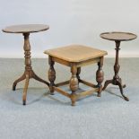 A mahogany tripod table, together with a