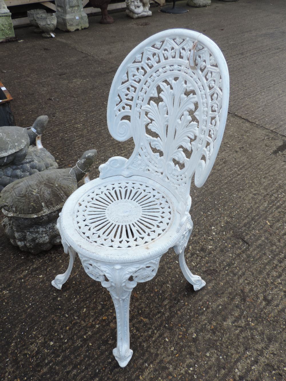 A white painted aluminium garden table, - Image 6 of 6