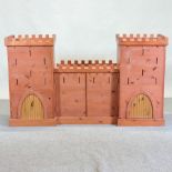 A wooden toy castle, 173cm overall