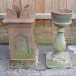 A terracotta chimney pot, 76cm tall, tog