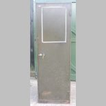 A green metal cabinet, 61cm