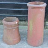 A red terracotta chimney pot, together w