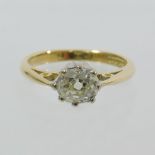 An 18 carat gold solitaire diamond ring