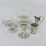 A collection of silver plated items, to