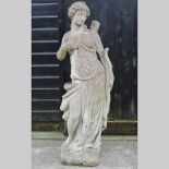 A reconstituted stone figure of Diana, 1