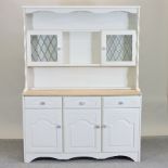 A white painted pine dresser, 138cm