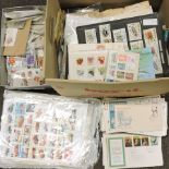 A large collection of loose stamps and f