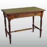 A 19th century light oak writing table,