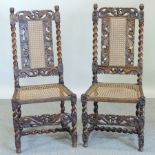 A pair of 17th century Dutch high back c