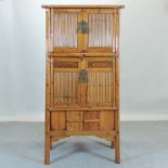 A Chinese bamboo floor standing cabinet,