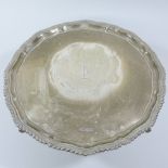 A 20th century silver salver, of pie cru