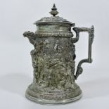 An ornate 19th century German silver pla