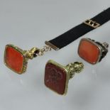 A 19th century cornelian set and texture