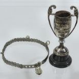 A 20th century silver twin handled troph