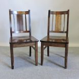 A set of six hardwood dining chairs, Ele