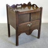 A George III mahogany tray top commode,