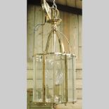 A brass and glass hall lantern, 23cm
