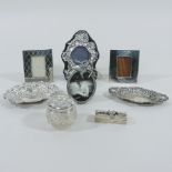 A collection of silver and plated items,