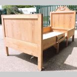 A Victorian pine single bedstead, 102cm