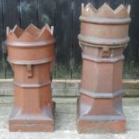 A stoneware chimney pot, with a crown to