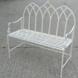A Gothic style white painted metal garde