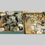 Two boxes of silver plated items
