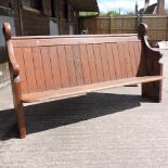 A Victorian pitch pine pew, 180cm