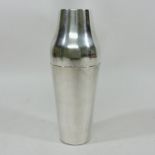 A silver plated cocktail shaker, by Chri