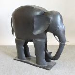 A large metal model of an elephant, 85cm